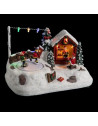 Village de Noël - L 21 cm x l 11,5 cm - Location de patins