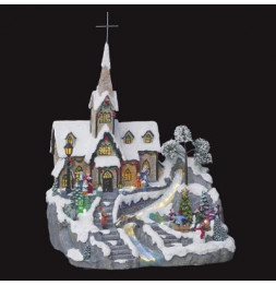 Village de Noël - L 31 cm x l 29 cm - Église du village