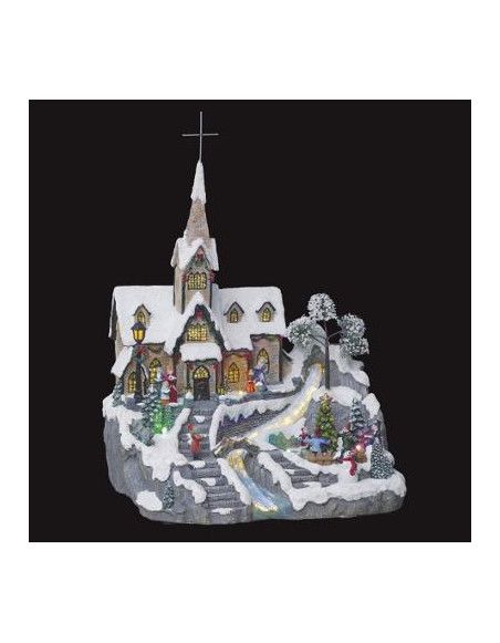 Village de Noël - L 31 cm x l 29 cm - Église du village