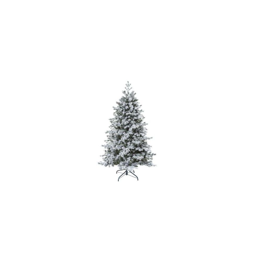 Sapin de Noël floqué - D 137 cm x H 210 cm - Yukon - Vert