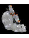 Ours et pinguin lumineux - H 35 cm - Blanc