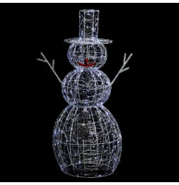 Bonhomme de neige lumineux 200 LED - L 67 cm x l 56 cm - Blanc froid