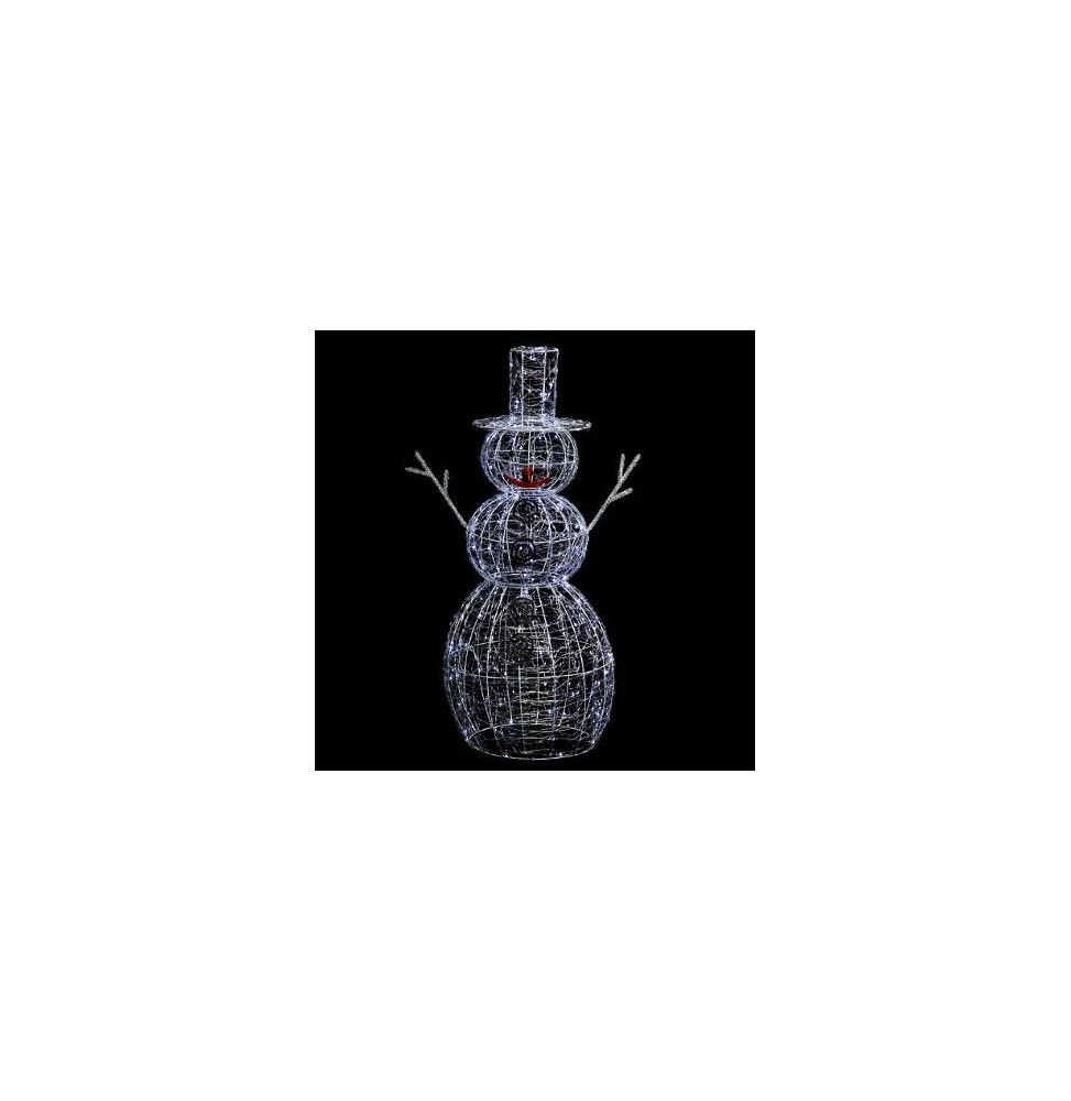 Bonhomme de neige lumineux 200 LED - L 67 cm x l 56 cm - Blanc froid