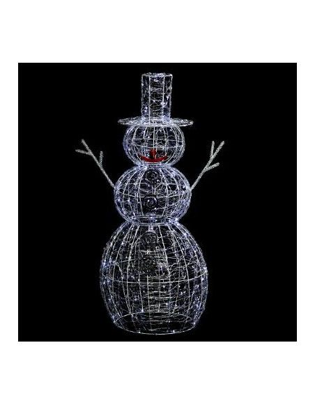 Bonhomme de neige lumineux 200 LED - L 67 cm x l 56 cm - Blanc froid