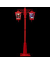 Lampadaire avec Père Noël et bonhomme de neige - L 81 cm x l 40 cm - Rouge