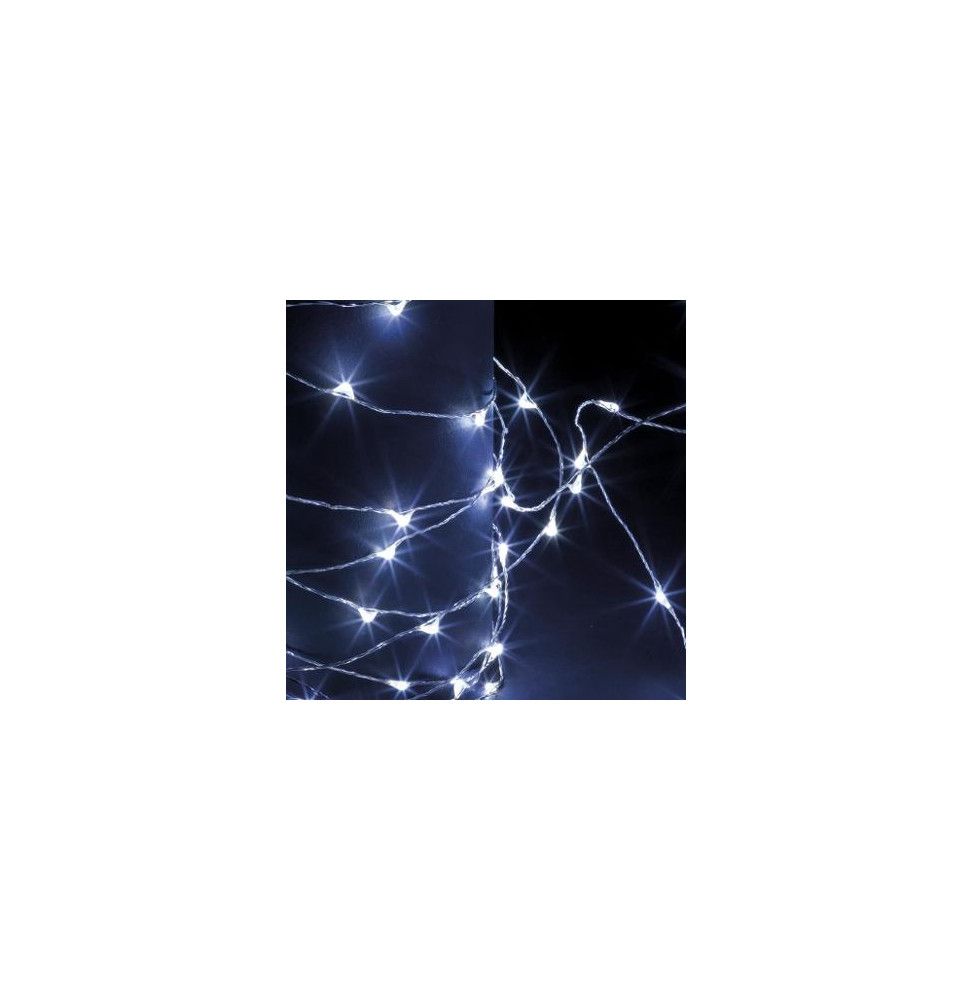 Guirlande lumineuse fil d'argent - 30 M - Blanc froid