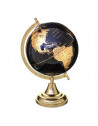 Globe terrestre socle doré - D 20 cm x H 33 cm - Noir