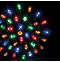 Guirlande lumineuse avec timer 200 LED fil vert - 20 mètres - Multicolore