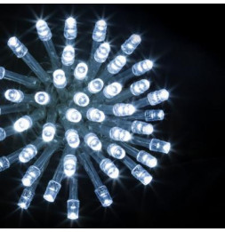 Guirlande lumineuse avec timer 200 LED fil transparent - 20 mètres - Blanc froid