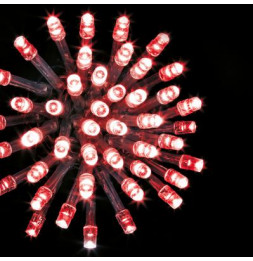 Guirlande lumineuse avec timer 200 LED fil transparent - 20 mètres - Rouge