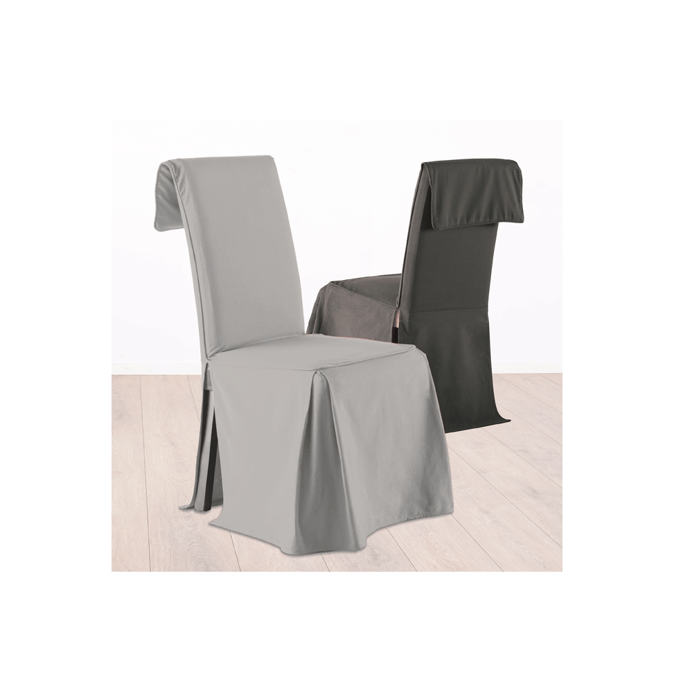 Housse de chaise ajustable - Gris - 100% coton