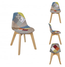 Chaise patchwork - Enfant - L 57,8 x l 47 cm x H 86,5 cm - Multicolore