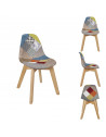 Chaise patchwork - Enfant - L 57,8 x l 47 cm x H 86,5 cm - Multicolore