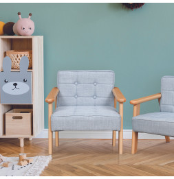 Fauteuil enfant - L 42 cm x l 40,5 cm x 41 cm - Taupe