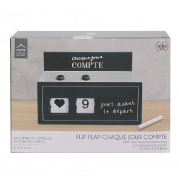 Flip flap - L 21 cm x l 5 cm x H 15 cm - Chaque jour compte - Noir