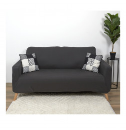 Housse de canapé extensible - Deux places - L 170 cm x 80 x 80 cm - Gris