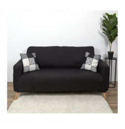 Housse de canapé extensible - Deux places - L 170 cm x 80 x 80 cm - Noir