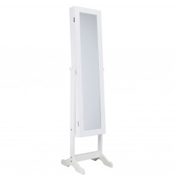 Armoire à bijoux sur pieds - L 37,5 cm x l 34cm x H 145 cm - Blanc