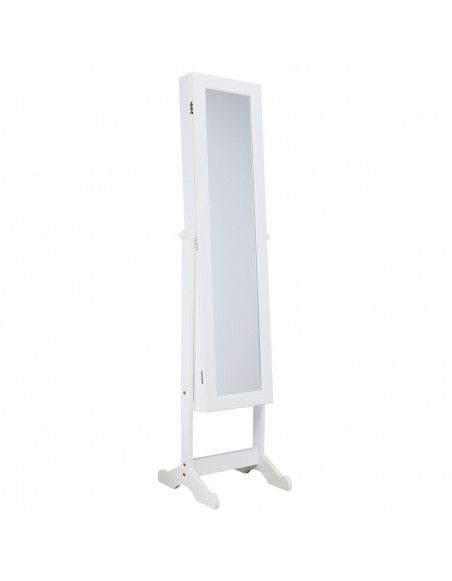 Armoire à bijoux sur pieds - L 37,5 cm x l 34cm x H 145 cm - Blanc