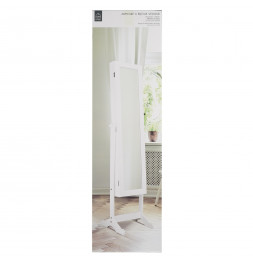 Armoire à bijoux sur pieds - L 37,5 cm x l 34cm x H 145 cm - Blanc