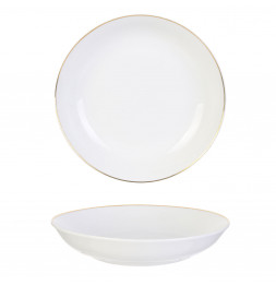 Lot de 4 assiettes liséré Doré - D 21 cm - Blanc