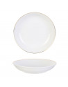 Lot de 4 assiettes liséré Doré - D 21 cm - Blanc