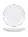 lot de 4 assiettes liséré Doré - D 26 cm - Blanc