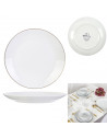 lot de 4 assiettes liséré Doré - D 26 cm - Blanc