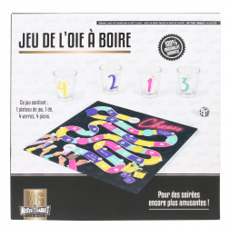 Jeu de l'oie à boire - Plateau et 4 shooters - 25 x 25 cm