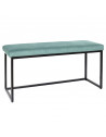 Banquette en velours côtelé - L 100 cm x l 38 cm x H 48 cm - Giulia - Bleu