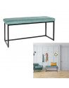 Banquette en velours côtelé - L 100 cm x l 38 cm x H 48 cm - Giulia - Bleu