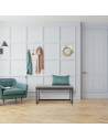 Banquette en velours côtelé - L 100 cm x l 38 cm x H 48 cm - Giulia - Gris