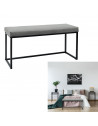 Banquette en velours côtelé - L 100 cm x l 38 cm x H 48 cm - Giulia - Gris