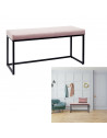 Banquette en velours côtelé - L 100 cm x l 38 cm x H 48 cm - Giulia - Rose