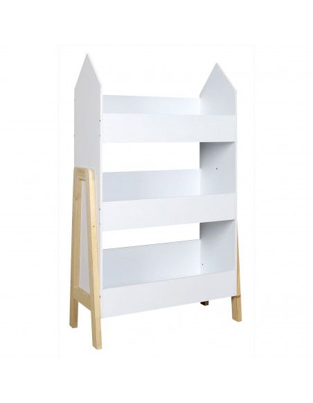 Bibliothèque en bois - L 60 cm x l 27 cm H 100 cm - Gabriel - Blanc