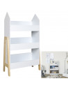 Bibliothèque en bois - L 60 cm x l 27 cm H 100 cm - Gabriel - Blanc