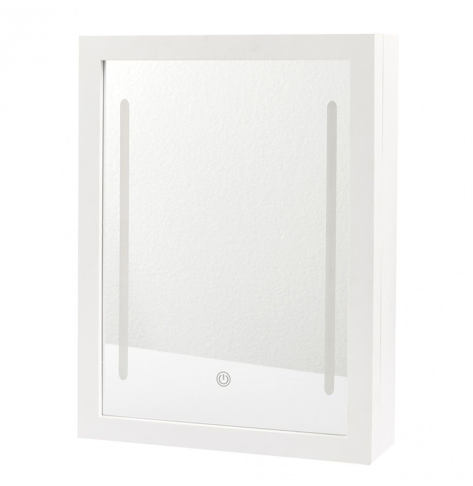 Armoire murale - Miroir LED - L 30,4 cm x l 8,6 cm x H 40 cm - Blanc