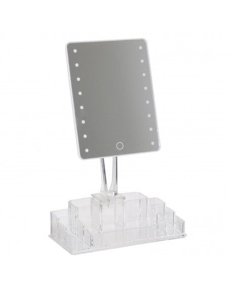 Miroir - Lumineux, tactile avec rangement - L 24,3 cm x l 15,7 cm x H 3,7 cm