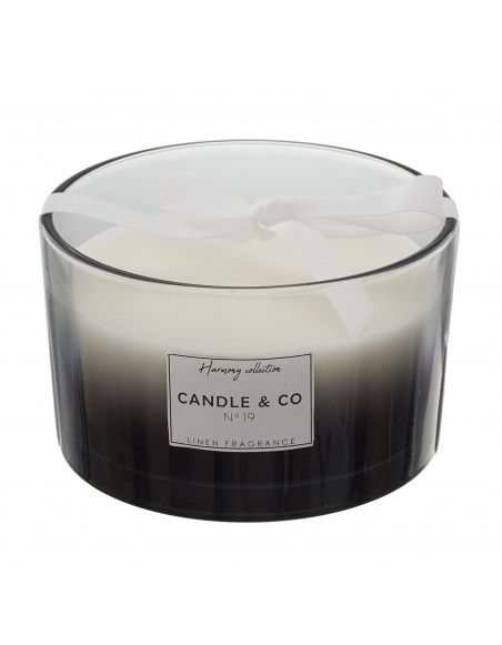 Bougie parfumée - 3 mèches - Harmony - D 13 cm x H 9,9 cm - Noir