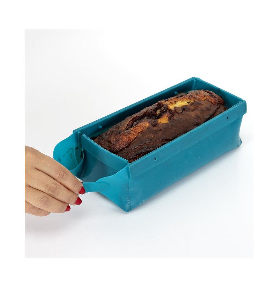 Moule à gâteaux en silicone - Pliable - L 21 cm x l9 cm x H 8 cm - Bleu