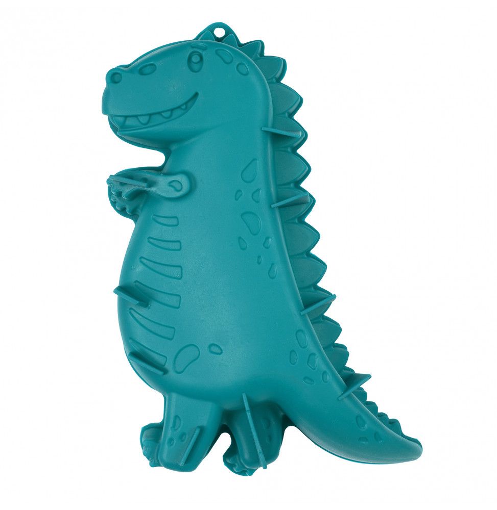 Moule à gâteaux en silicone- Dinosaure - L 28 cm x l 23,5 cm - Bleu