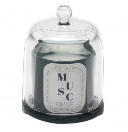 Bougie parfumée Musc blanc avec Cloche - Bijou surprise - D 6,8 x H 11 cm