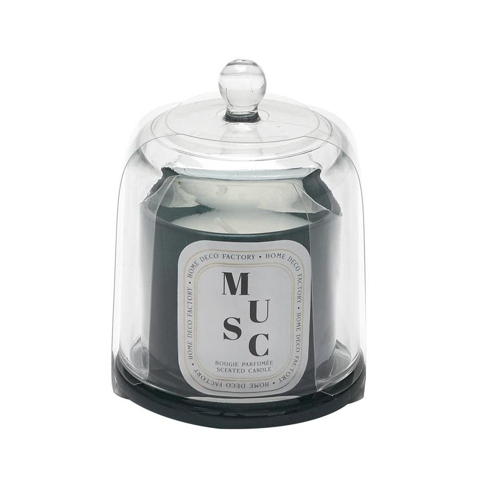 Bougie parfumée Musc blanc avec Cloche - Bijou surprise - D 6,8 x H 11 cm