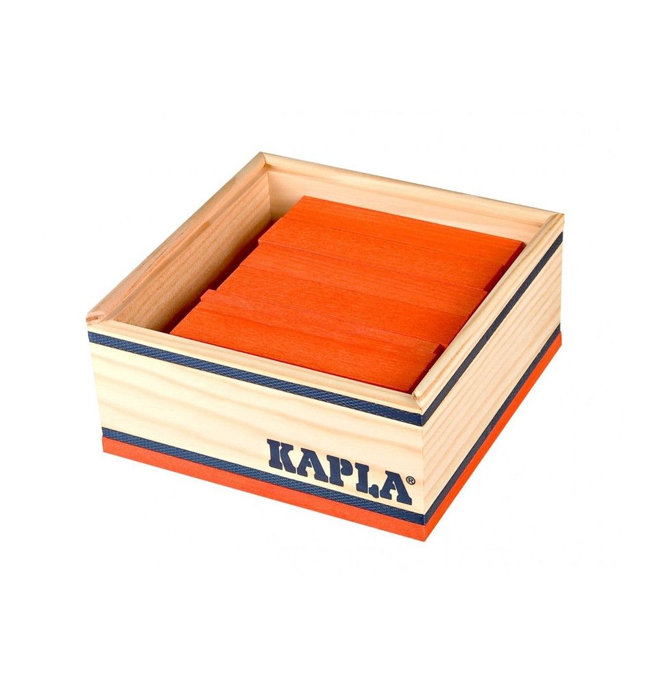 Kapla - Carré de 40 planchettes en bois - Orange