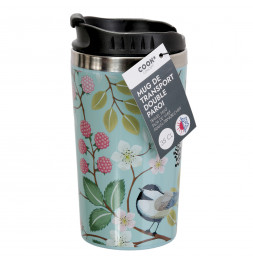 Mug de transport imprimé végétal - Double paroi - 35 cl