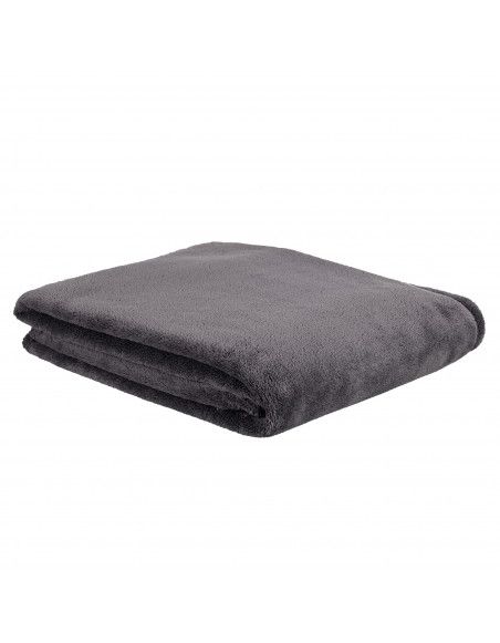 Plaid en microfibre - 125 x 150 cm - Gris foncé