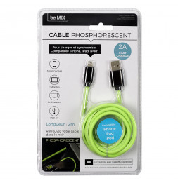 Câble de charge rapide - IPhone - Phosphorescent - L 2 M - Vert