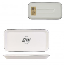 Plat de service - L 34 cm x l 16,5 cm - Blanc