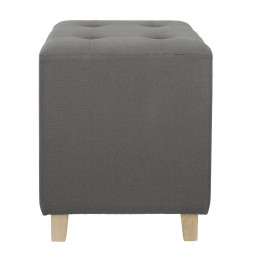 Pouf carré - Hyppolyte - 35 x 35 cm  - Gris