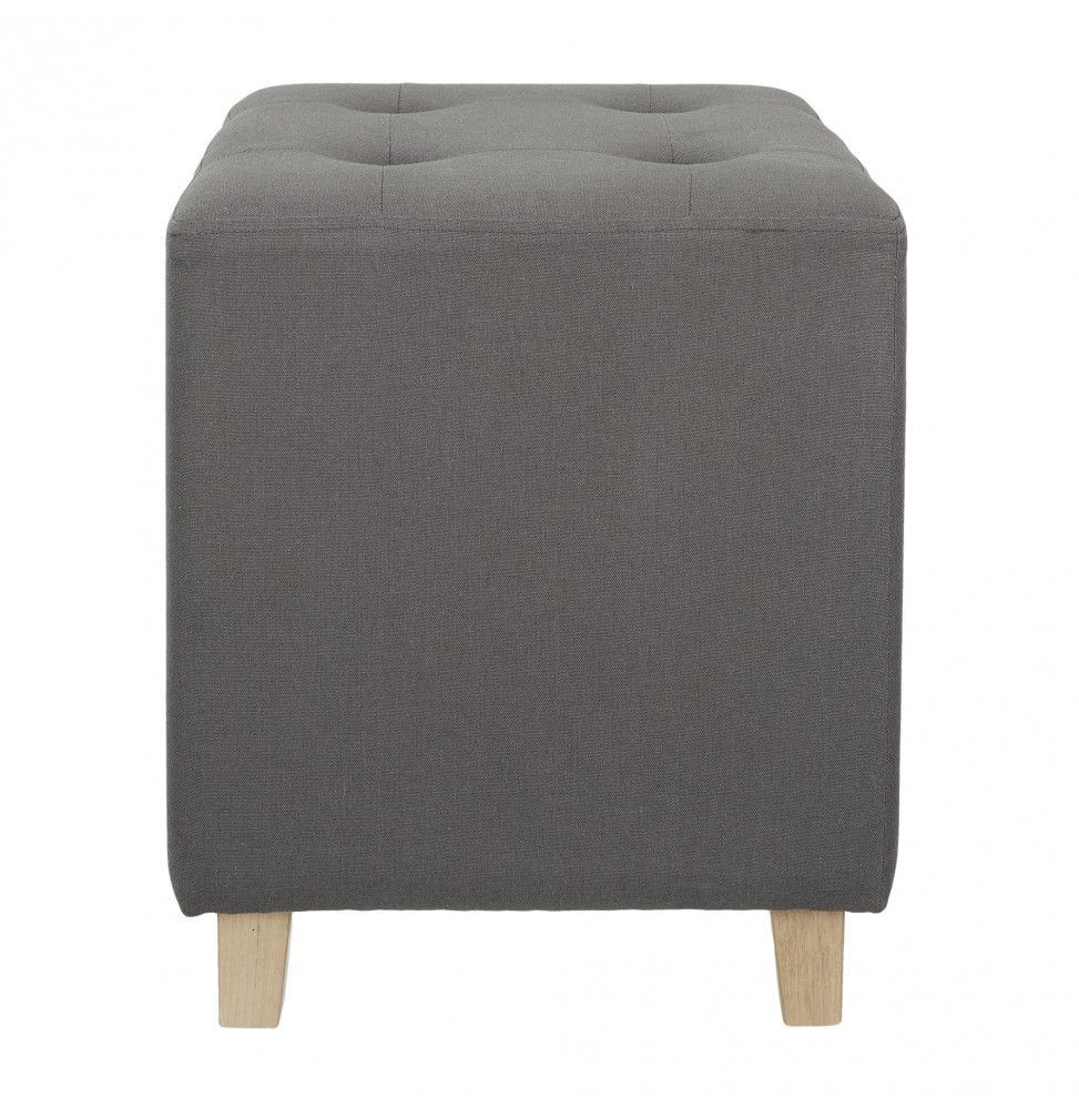 Pouf carré - Hyppolyte - 35 x 35 cm  - Gris